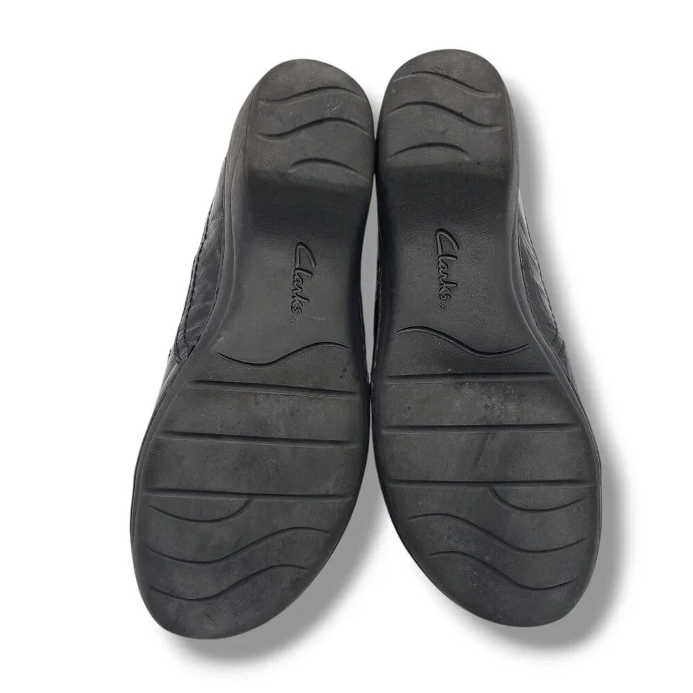 Clarks Collection Channing Haley Loafer Womens 8‎ Black Leather Slip On